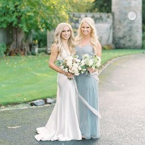 Beaded Bridesmaid Dress Gray